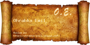 Ohrabka Emil névjegykártya
