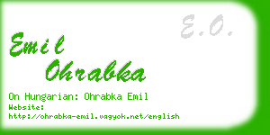 emil ohrabka business card